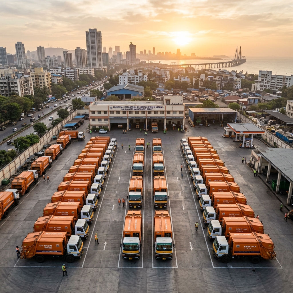 GPS-tracked waste collection fleet